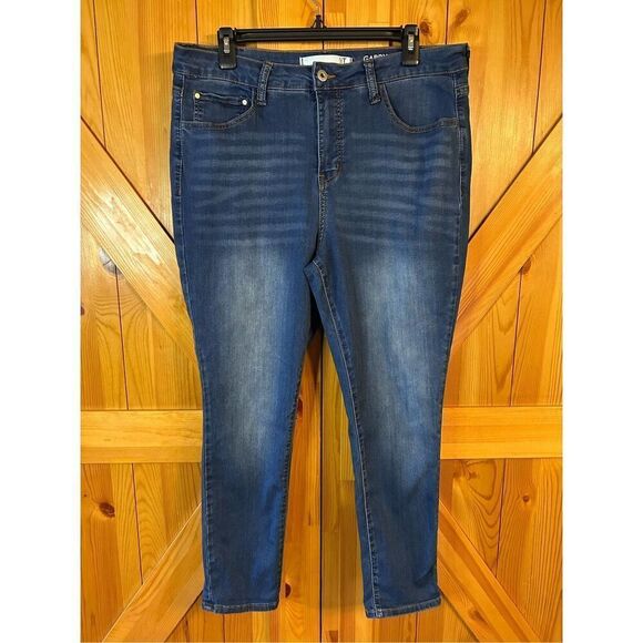 !it Jeans Womens 16P Petite Blue Distressed Gabby Petite High Rise Curvy Skinny - Picture 1 of 9